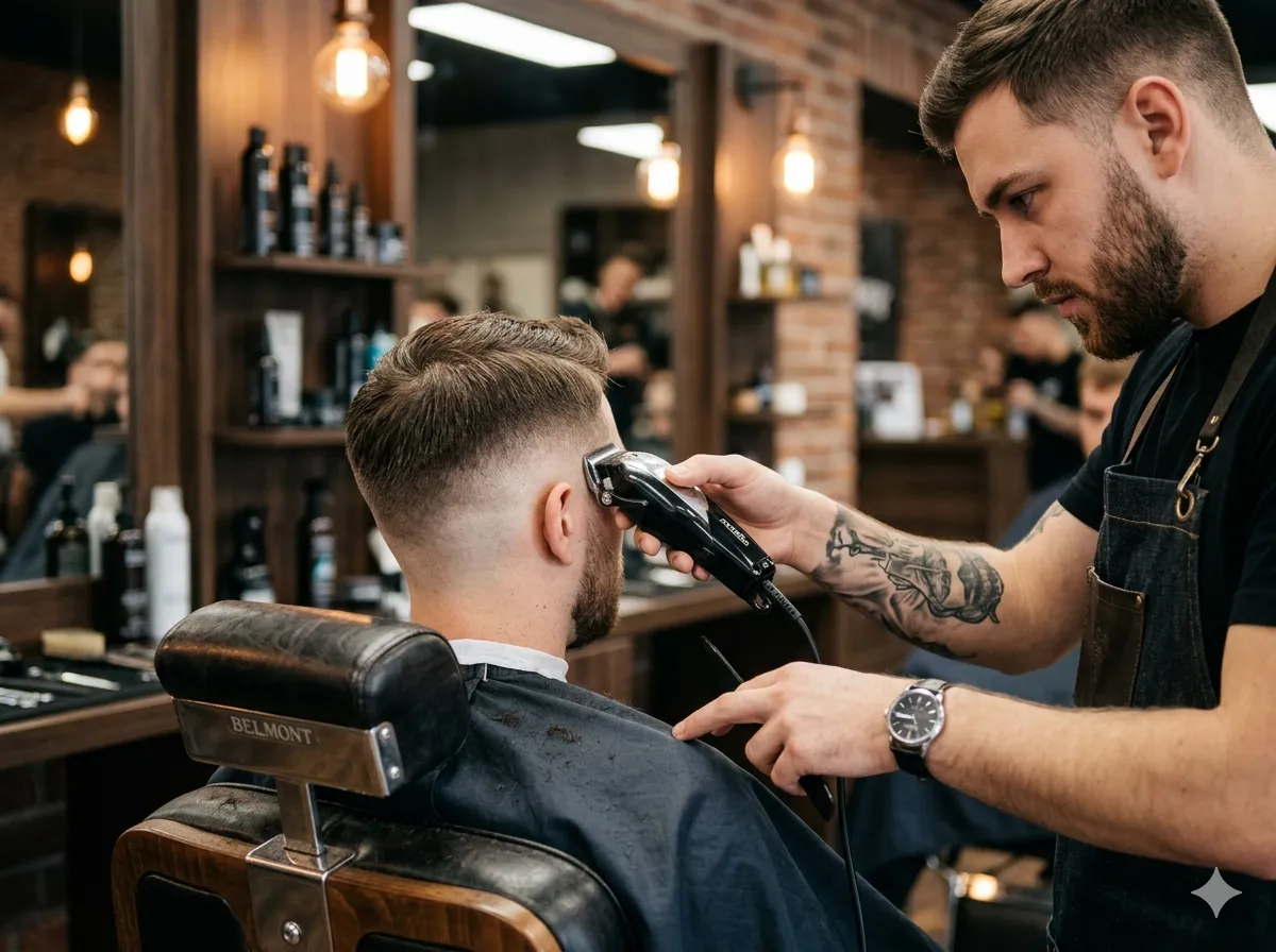 Corte degradado en Barbería Imperial